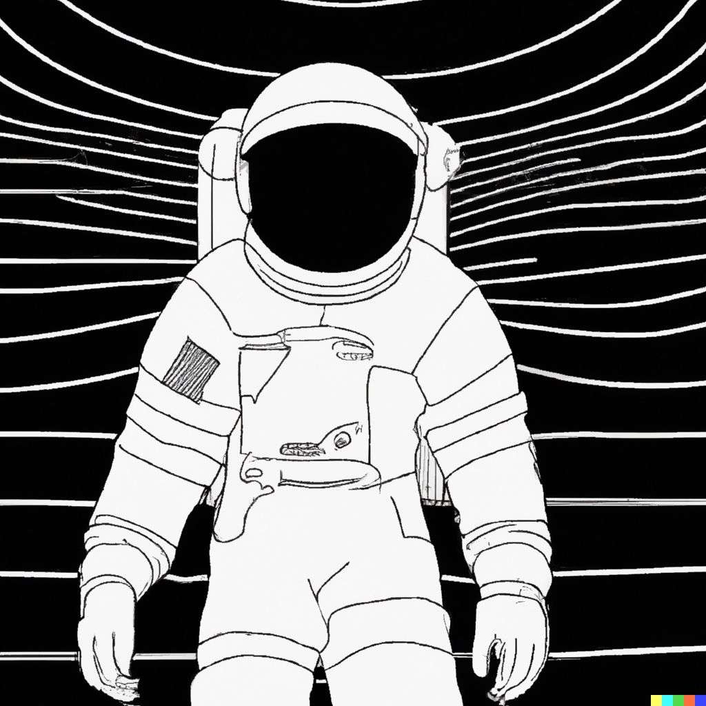 an astronaut, digital art, op art